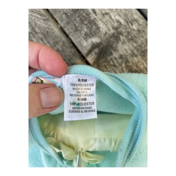 Vintage Green Fleece Footy Sleeper Full Zip 6-9 Months - Picture 9 of 9